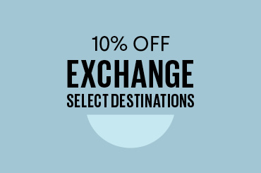 10% off select destination exchange fees
